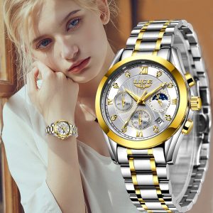 LIGE 2021 New Gold Watch Women Watches Ladies Creative Steel Women s Bracelet Watches Female Waterproof