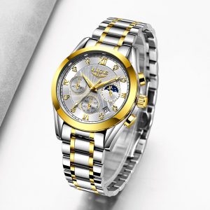 LIGE 2021 New Gold Watch Women Watches Ladies Creative Steel Women s Bracelet Watches Female Waterproof 4