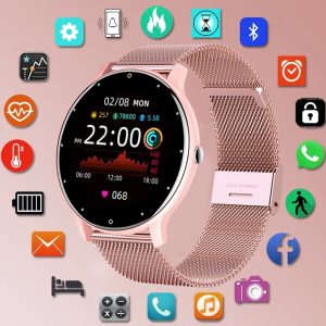 LIGE 2021 Smart watch Ladies Full touch Screen Sports Fitness watch IP67 waterproof Bluetooth For Android