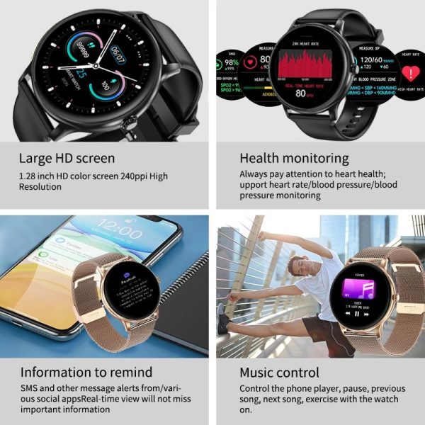 LIGE GPS Track Bluetooth Call Men Smart Watch Women Full Touch Health Fitness Sports Smart Bracelet 4