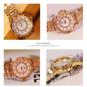 Luxury Brand Diamond Women Watch 2022 Rhinestone Elegant Ladies Watches Rose Gold Clock Wrist Watches For 5