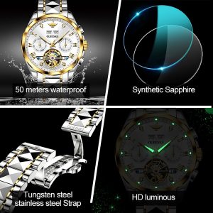 New Luxury Men Automatic Mechanical Wristwatch Tungsten Steel Watch Top Brand Sapphire Glass Men Watches reloj 5