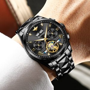 OUPINKE Luxury Automatic Watches for Men Mechanical Sapphire Crystal Waterproof Hollow Tourbillon Wristwatch Top Brand Clock 1