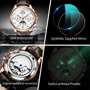 OUPINKE Men luxury watch For Man men s Top Brand Mechanical Wrist Watches Sapphire Glass Waterproof 5