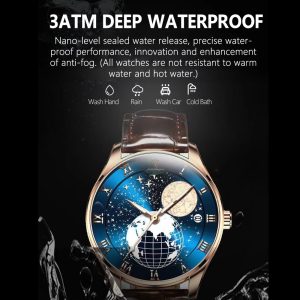 POEDAGAR New Fashion Quartz Leather Men Watch Top Brand Luxury Waterproof Luminous Date Mens Wristwatch Casual 4