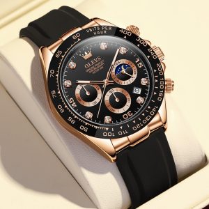 Top Brand Luxury Mens Watch Waterproof Sport Analog Silicone Strap Watches for Men Chronograph Original Rubber