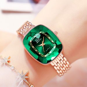 WIILAA 2022 Green Diamond Style Luxury Women Quartz Watch Creative Unique Ladies Wrist Watch For Female