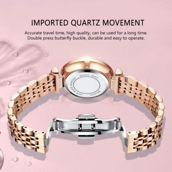 Watch for Women Luxury Jewelry Design Rose Gold Steel Quartz Wristwatches Waterproof Fashion Ladies Watches 2