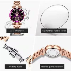 Watch for Women Luxury Jewelry Design Rose Gold Steel Quartz Wristwatches Waterproof Fashion Ladies Watches 4