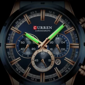 CURREN Men Watch Top Brand Luxury Sports Quartz Mens Watches Full Steel Waterproof Chronograph Wristwatch Men 5