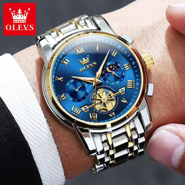 OLEVS Top Brand Men s Watches Classic Roman Scale Dial Luxury Wrist Watch for Man Original 2