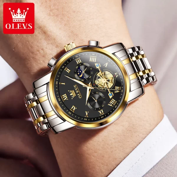 OLEVS Top Brand Men s Watches Classic Roman Scale Dial Luxury Wrist Watch for Man Original 3