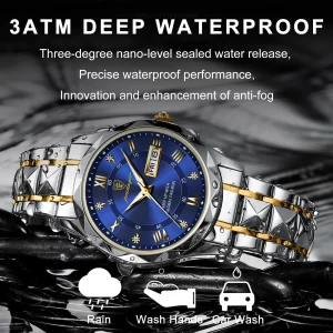 POEDAGAR Top Brand Luxury Man Wristwatch Waterproof Luminous Date Week Men Watches Stainless Steel Quartz Men 2