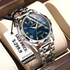 POEDAGAR Top Brand Luxury Man Wristwatch Waterproof Luminous Date Week Men Watches Stainless Steel Quartz Men