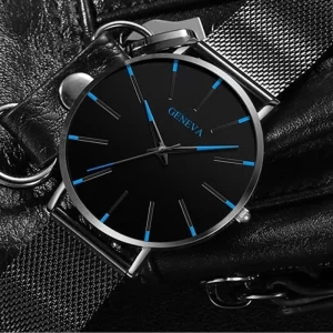 Minimalist Mens Fashion Ultra Thin Watches Simple Men Business Stainless Steel Mesh Belt Quartz Wrist Watch 3