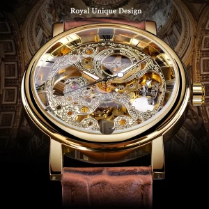 Winner Transparent Fashion Case Luxury Casual Design Leather Strap Mens Watches Top Brand Luxury Mechanical Skeleton 1